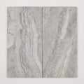 Arctic Silver 12x24x2 Tumbled Travertine Paver close-up