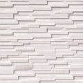Arctic White 6x24 Panel 3D Honed Marble Ledger Stone