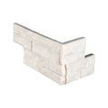 Arctic White 6x18 Corner Splitface Marble Ledger Stone