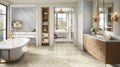 Arctic White 6x24 Panel Splitface Marble Ledger Stone
