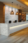 Arctic White 9x18 Corner Splitface Quartzite Ledger Stone