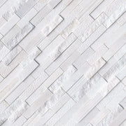 Arctic White 6x18 Corner Multi Finish Marble Ledger Stone