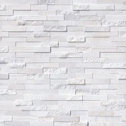 Arctic White 6x18 Corner Multi Finish Marble Ledger Stone