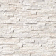 Arctic White 6x24 Panel Splitface Marble Ledger Stone