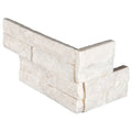 Arctic White 6x18 Corner Splitface Marble Ledger Stone