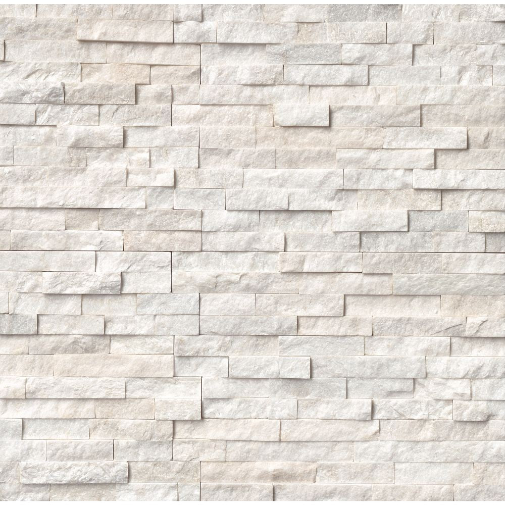 Natural Stone White Splitface Split Face 6 x 24 Flat Panel Stone Venee ...