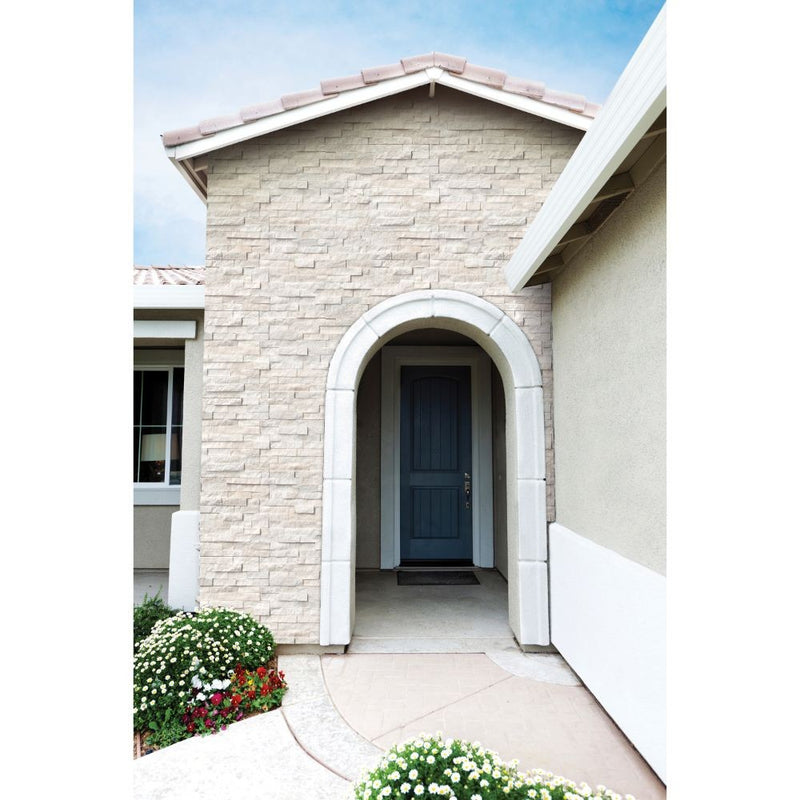 Natural Stone White Splitface Split Face 6 x 24 Flat Panel Stone Veneer