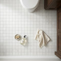 Area 51 White 2x2 12x12 Matte Stone Mosaic — Bathroom floor