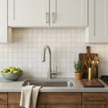 Area 51 White 2x2 12x12 Matte Stone Mosaic — Kitchen backsplash