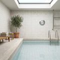 Area 51 White 2x2 12x12 Matte Stone Mosaic — Swimming Pool pool interior tiling