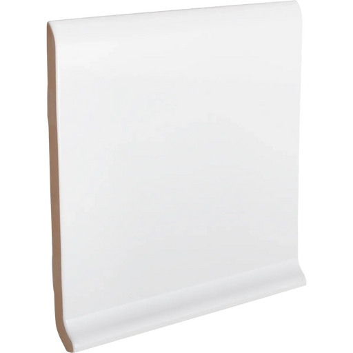 Arte White 6x6 Cove Base Glossy Ceramic Trim