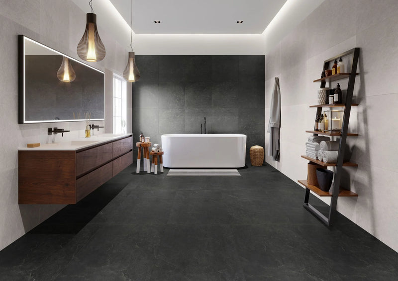 Ash White 12x24 Matte Large Format Porcelain Tile
