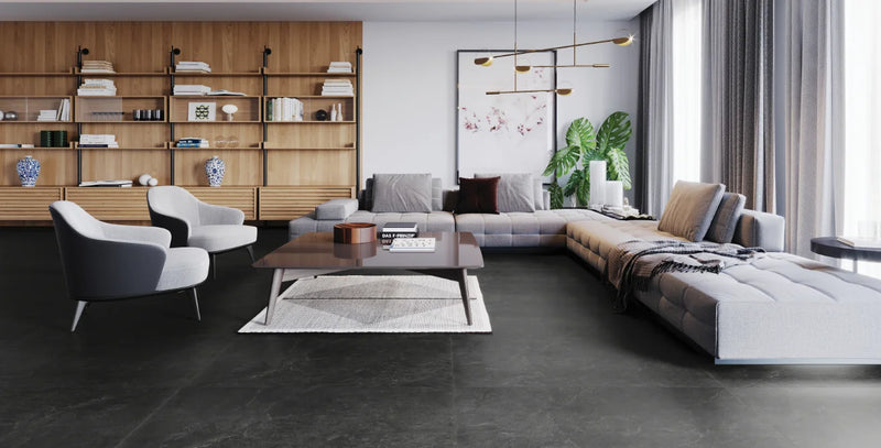 Ash Black 12x24 Matte Large Format Porcelain Tile