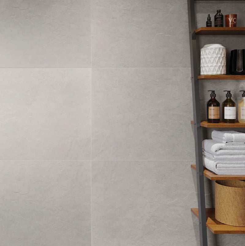 Ash White 12x24 Matte Large Format Porcelain Tile