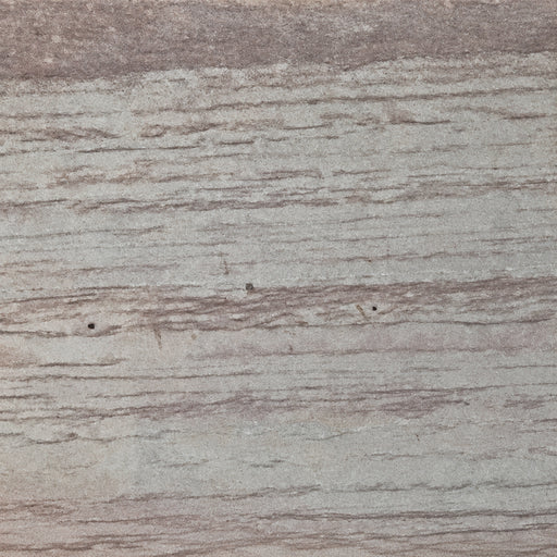 Astoria polished granite slab with light gray and taupe horizontal veining.