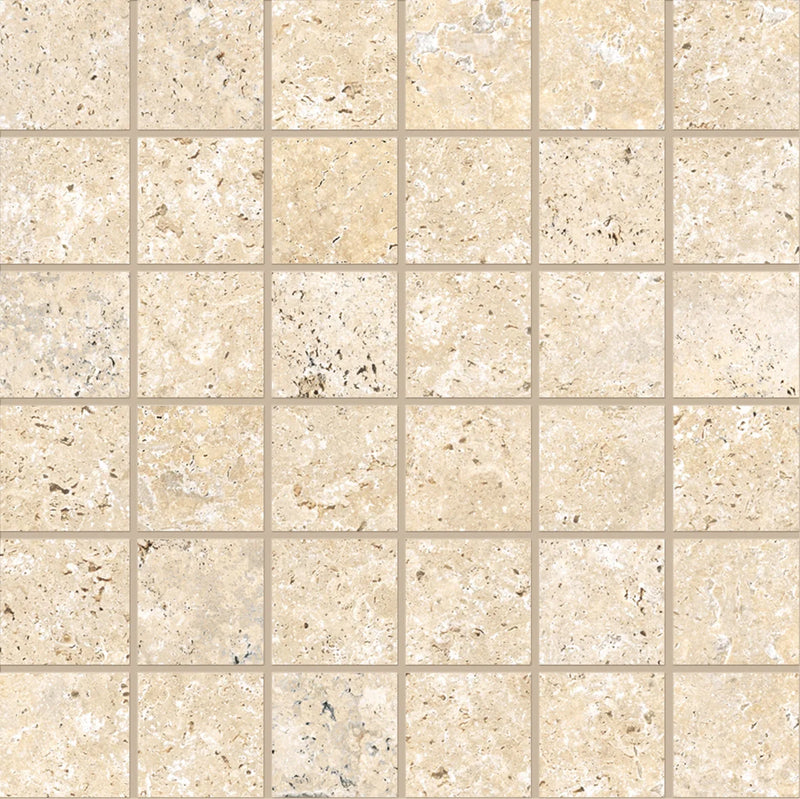 Astrum Cross Cut Ivory 2x2 Matte Porcelain Mosaic