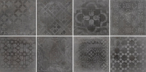 Atelier Dk. Grey Deco 12x12 Glazed Matte Porcelain Tile