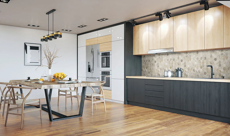 Athena Gold 2" Hexagon Honed Pattern Marble Mosaic Tile