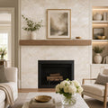 Athena Gold 4x12 Honed Marble Tile — Living Room fireplace surround