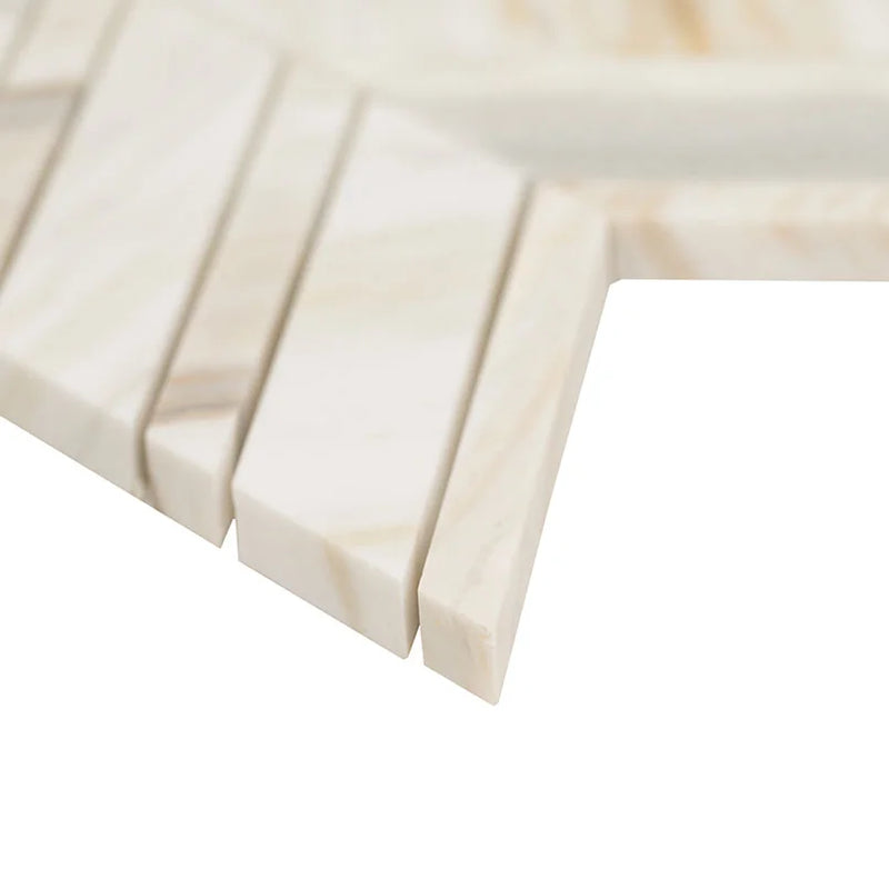 Athena Gold Chevron Pattern Honed Marble Mosaic Tile