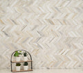 Athena Gold Chevron Pattern Honed Marble Mosaic Tile