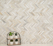 Athena Gold Chevron Pattern Honed Marble Mosaic Tile