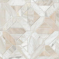 Athena Gold Geometrica Pattern Honed Marble Mosaic Tile