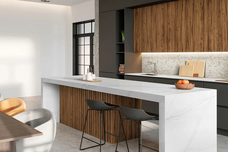 Athena Gold Geometrica Pattern Honed Marble Mosaic Tile