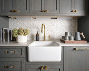 Athena Gold Pennyround Pattern Honed Marble Mosaic Tile