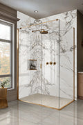 Athena Gold Pennyround Pattern Honed Marble Mosaic Tile