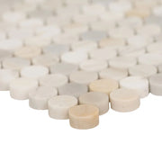 Athena Gold Pennyround Pattern Honed Marble Mosaic Tile