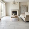 Athens Grey Honed 12x24 Limestone Tile — Living Room floor
