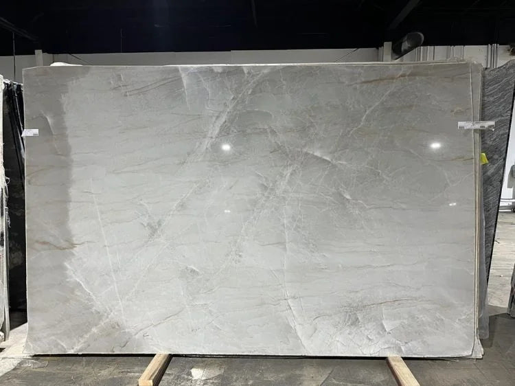 Athens White/White Taj 124x79 Polished Quartzite Slab