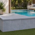 Atlantic Blue 12x24 Sandblast Limestone Pool Coping — Swimming Pool raised bond beam cap