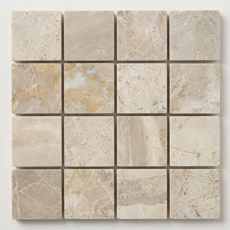 Atlantic Gray Marble 1x1 Polished/Honed Mosaic close-up