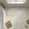 Atlantic Gray Marble 1x1 Tumbled Mosaic — Bathroom floor
