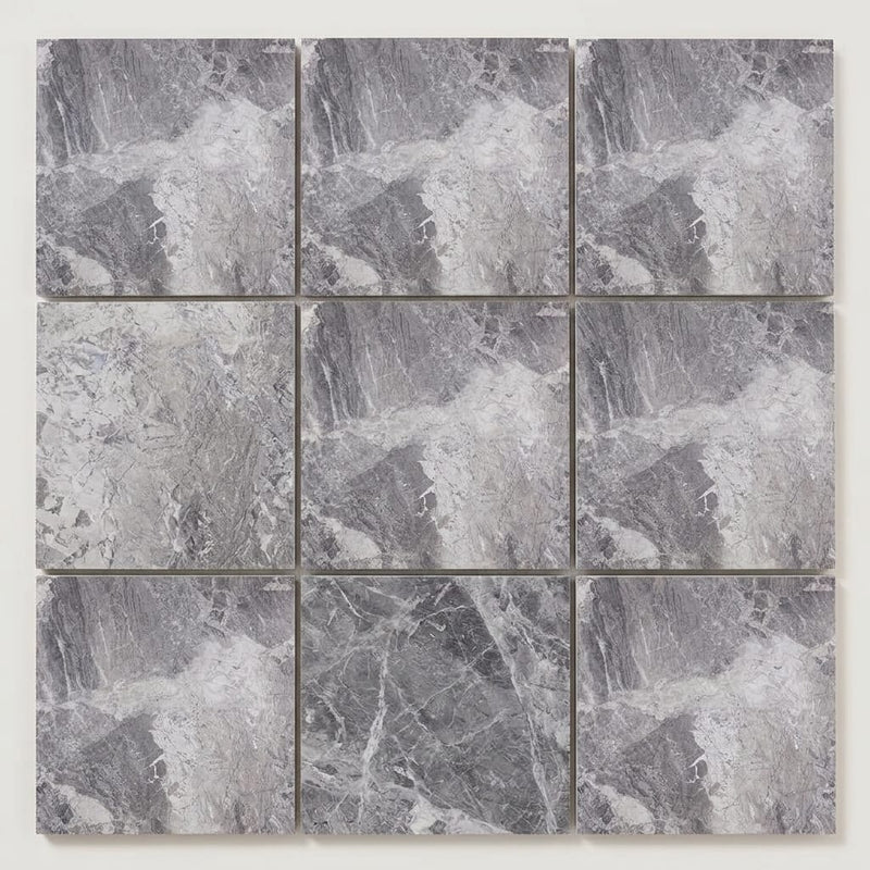 Atlantic Gray Marble 12x12 Polished/Honed Tile close-up