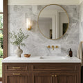 Atlantic Gray Marble 12x24 Polished/Honed Tile — Bathroom vanity wall