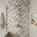 Atlantic Gray Marble 2x2 Polished/Honed Mosaic — Bathroom shower wall