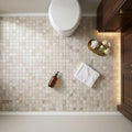 Atlantic Gray Marble 2x2 Tumbled Mosaic — Bathroom floor