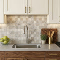 Atlantic Gray Marble 2x2 Tumbled Mosaic — Kitchen backsplash
