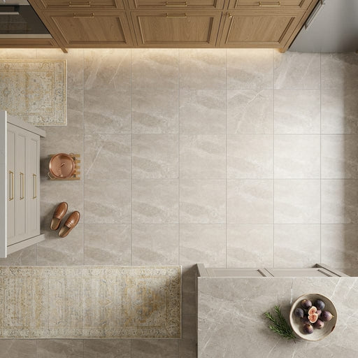 Atlantic Gray Marble 24x24 Polished/Honed Tile — Kitchen floor