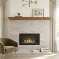 Atlantic Gray Marble 24x24 Polished/Honed Tile — Living Room fireplace surround