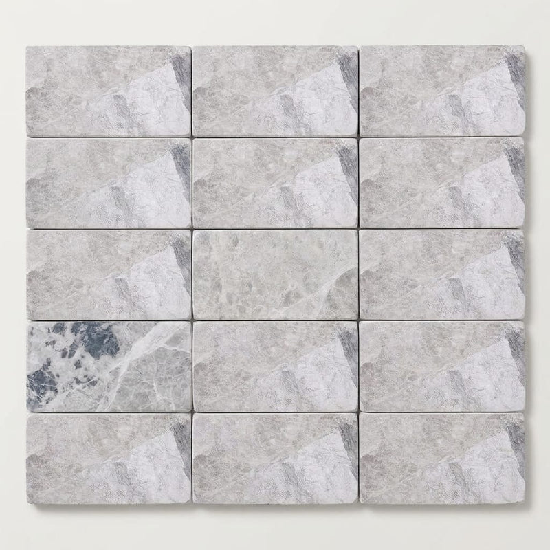 Atlantic Gray Marble 3x6 Polished/Honed Tile close-up