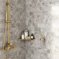 Atlantic Gray Marble 3x6 Tumbled Tile — Bathroom shower wall