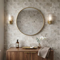 Atlantic Gray Marble 3x6 Tumbled Tile — Bathroom wall