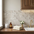 Atlantic Gray Marble 3x6 Tumbled Tile — Laundry Room backsplash