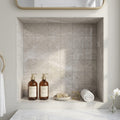 Atlantic Gray Marble 4x4 Polished/Honed Tile — Bathroom niche