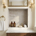 Atlantic Gray Marble 4x4 Tumbled Tile — Bathroom niche