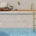Atlantic Gray Marble 4x4 Tumbled Tile — Swimming Pool waterline